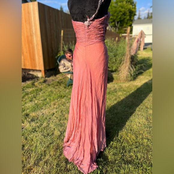 Vintage silk goddess dress coral - Picture 5 of 15